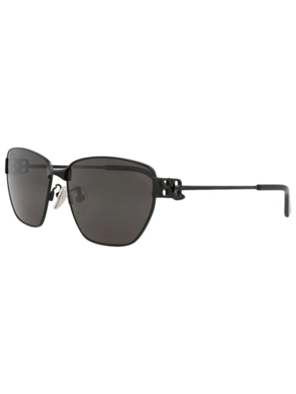 New Balenciaga Women's Sunglasses Cat Eye Metal Frame Unisex Black Black Grey